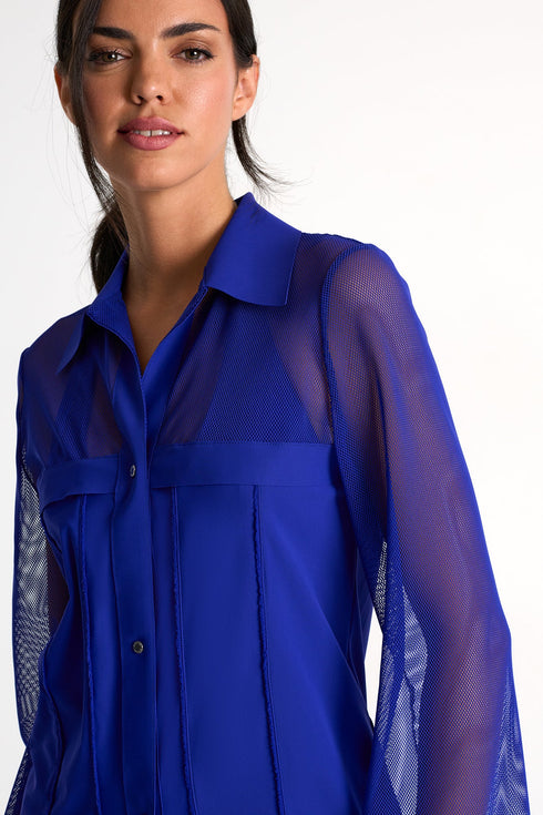 Shan Charlie Grid Mesh Beach Shirt - 42595-85-560